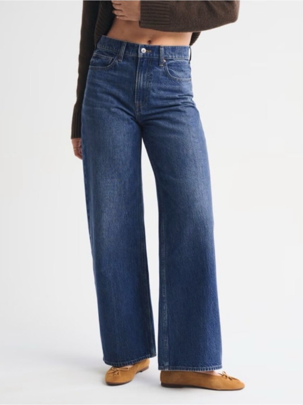 Abercrombie The Loose High Rise Jeans Women's Size 26 Denim Dark Wash